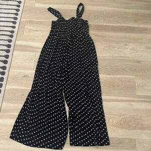 Madewell Black Jumpsuit with White Polka Dots